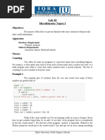 Lab-06 Miscellaneous Topics I: Objectives