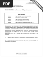 MARK SCHEME For The November 2003 Question Papers