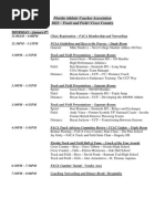 FACA Track Clinic Schedule - 2022