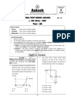 Test - 28: Final Test Series (Online) For JEE (Main) - 2021