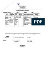 Department of Education: Learning Activity Plan Matrix