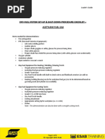 Oxy Fuel System Set Up & Shut Down Procedure Checklist - Acetylene Fuel Gas