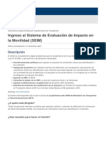 Ingreso Al Sistema de Evaluación de Impacto en La Movilidad (SEIM)