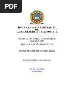 Ics2307 Simulation and Modelling