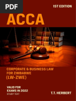 ACCA Corporate & Business Law (LW-ZWE) Study Text 2022 by T. T. Herbert