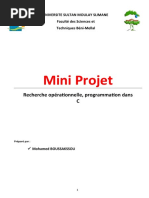 Mini Projet: Recherche Opérationnelle, Programmation Dans C