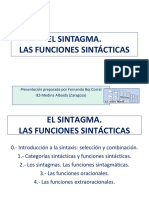 El Sintagma. Las Funciones Sintácticas