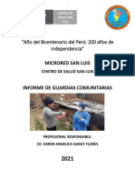 Informe de Guardias Comunitarias - Setiembre