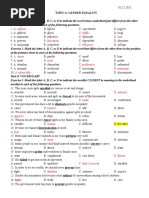 A. Women C. Traffic D. Bias B. Education C. Delicious: Topic 6: Gender Equality Part I. Phonetics