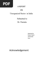 A REPORT On Unorganised Sector in India