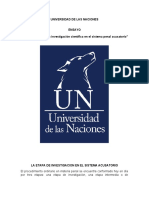 La Etapa de Investigacion en El Sistema Acusatorio