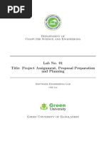 Lab No. 01 Title: Project Assignment, Proposal Preparation and Planning