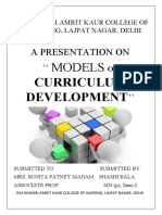 Models of Curriculum