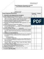 Program Registration Requirement Checklist