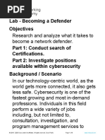 Lab - Becoming A Defender Objectives