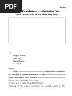 Notarized Manufacturer's Authorization Letter.: (To Be Furnished On Rs. 50/-Non Judicial Stamp Paper)