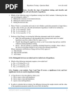 R12 Hypothesis Testing Q Bank