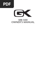 MB 500 Owner'S Manual