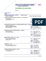 Approved List of Manufacturers: Line Pipes (Carbon/ Low Alloy Steel)