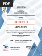 Certificate of Participation: Airen R. Modina