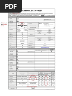 Personal Data Sheet: All Must Be in