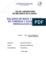 Balance de Masa y Energia en Tuberias y Accesorios Hidraulicos