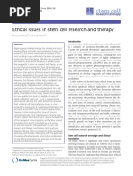 Ethics in Stem Cell Research and Therapy