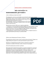 Mantenimiento Preventivo Vs Mantenimiento Correctivo