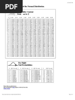 Tables of The Normal Distribution Probability Content From - Oo To Z