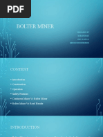 Bolter Miner: Prepared by M.Bandhavi 1005-20-493111 Mining Engineering