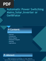 Automatic Power Switching Mains, Solar, Inverter