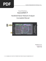 Handheld Vector Network Analyzer Incomplete Manual: Hangzhou Minghong Electronic Technology Co., LTD