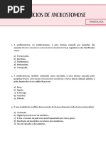 Lista de Exercícios - Ancilostomose