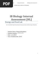 IB Biology Internal Assessment (HL) : Energy and Food Lab