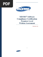 Mismo Software Compliance Certification Premiere Level Written Assessment