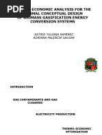 Thermo-Economic Analysis For The Optimal Conceptual Design of Biomass Gasification Energy Conversion Systems