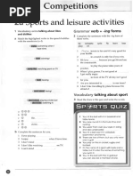 Sports and Leisure Activities: Grammar Verb + - Ing Forms