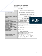 DAFM Course Plan