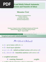 Weighted and Multi-Valued Automata: Comparison and Transfer of Ideas