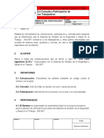 5.4 PRC-SST-003 Procedimiento de Comunicación, Participación y Consulta