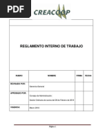 Reglamento Interno de Trabajo