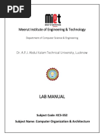 Lab Manual: Meerut Institute of Engineering & Technology