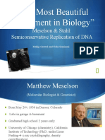 "The Most Beautiful Experiment in Biology": Meselson & Stahl: Semiconservative Replication of DNA