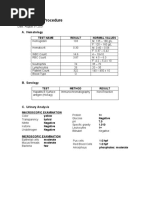 V. Diagnostic Procedure: A. Hematology