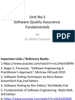 Unit No:1 Software Quality Assurance Fundamentals: by Dr. Rekha Chouhan