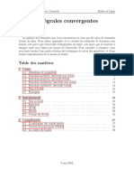 Intégrales Convergentes: Table Des Matières