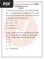 Aiims Question Paper 2017