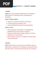 Activity 1 - Concept Linkers: 1.inherit What Is It