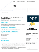 Bleeding Test of Concrete (Is - 9103-1199)