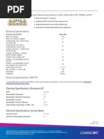 Electrical Specifications: 8-Port Planar Array Antenna, 2300-2400 MHZ, 90° HPBW, 1X Ret